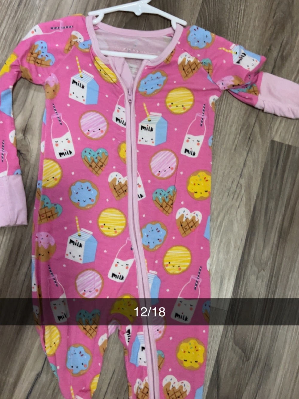 Little Sleepies Pink Milk & Cookies Zippy